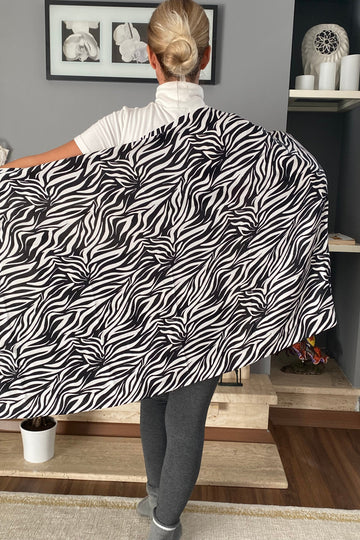 Eyfel-Zebra Patterned Shawls Fashion Tight